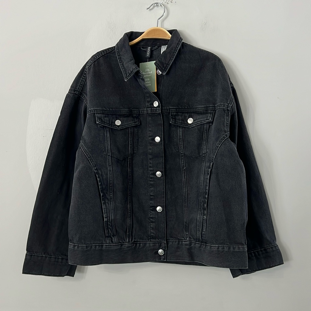 New Divided Mens Denim Black Jacket Size Xxs